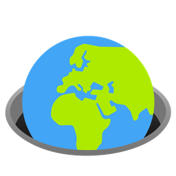 hole and globe showing Europe-Africa