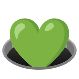 hole and green heart