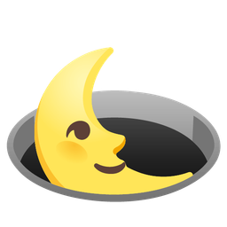 hole and last quarter moon face