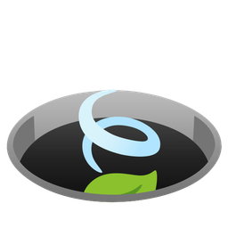 hole and leaf fluttering in wind