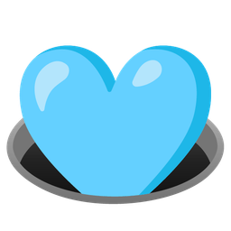hole and light blue heart
