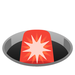 hole and police car light