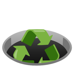 hole and recycling symbol