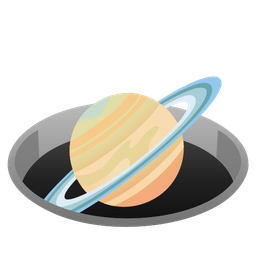 hole and ringed planet