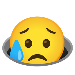 hole and sad but relieved face