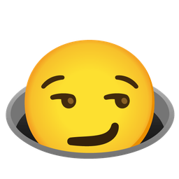 hole and smirking face