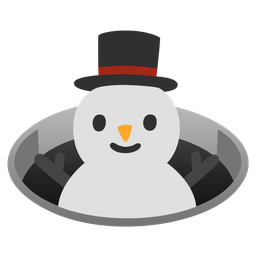 hole and snowman without snow