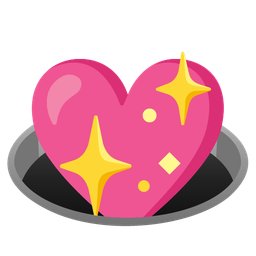 hole and sparkling heart