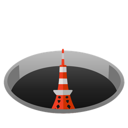 hole and Tokyo tower