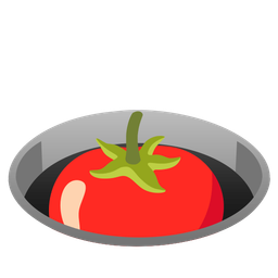 hole and tomato