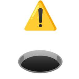hole and warning