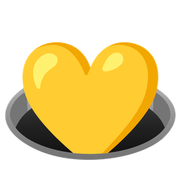 hole and yellow heart