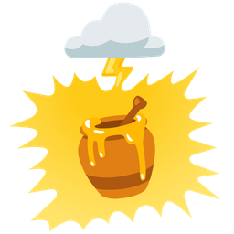 Honey pot and Cloud with lightning