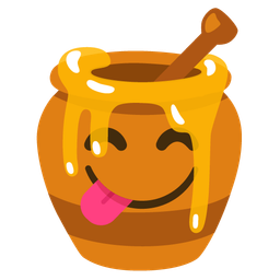 Honey pot and Face savoring food