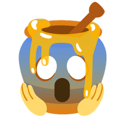 Honey pot and Face screaming in fear