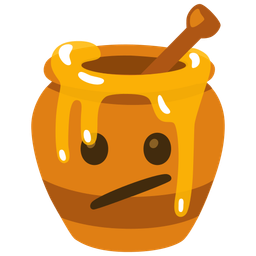 Honey pot and Face with diagonal mouth