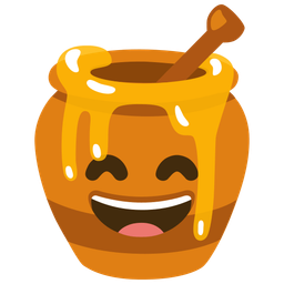 Honey pot and Grinning face with smiling eyes