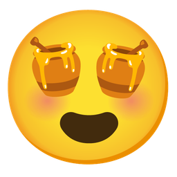 Honey pot and Smiling face with heart-eyes