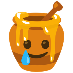Honey pot and Smiling face with tear