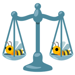honeybee and balance scale
