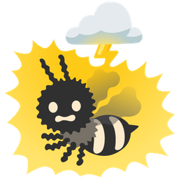 honeybee and cloud with lightning