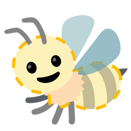 honeybee and dotted line face