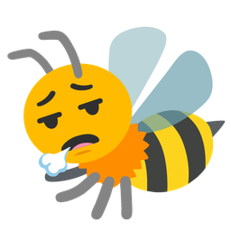 honeybee and face exhaling