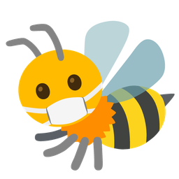 honeybee and face with medical mask