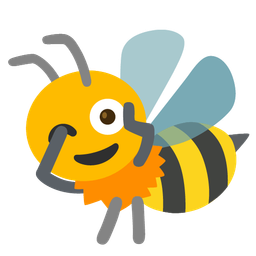 honeybee and face with peeking eye