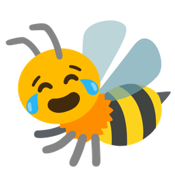Honeybee and Face with tears of joy
