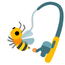 honeybee and fishing pole