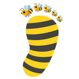 honeybee and footprints