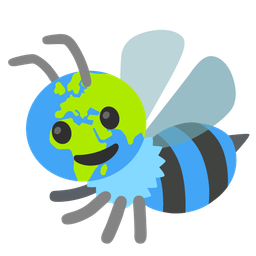 honeybee and globe showing Europe-Africa