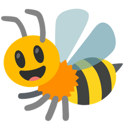 Honeybee and Grinning face with big eyes