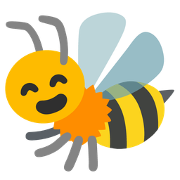 Honeybee and Grinning face with smiling eyes