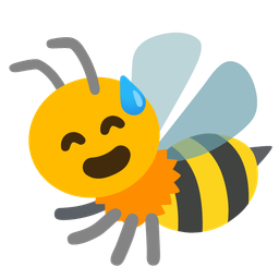 Honeybee and Grinning face with sweat