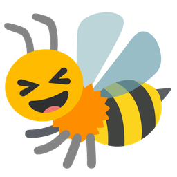 Honeybee and Grinning squinting face