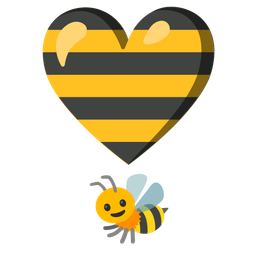 honeybee and heart exclamation
