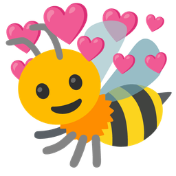 honeybee and heart with arrow