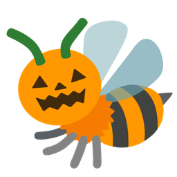 honeybee and jack-o-lantern