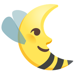 honeybee and last quarter moon face
