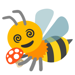 honeybee and mushroom