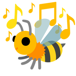 honeybee and musical notes
