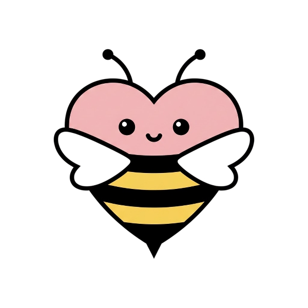 Honeybee and Pink heart