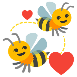 honeybee and revolving hearts