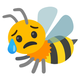 honeybee and sad but relieved face