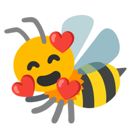 Honeybee and Smiling face with hearts