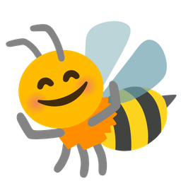 Honeybee and Smiling face with open hands