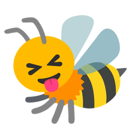 Honeybee and Squinting face with tongue