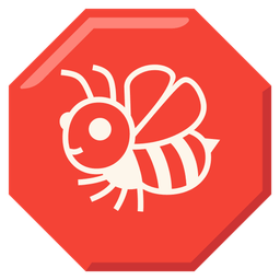 honeybee and stop sign